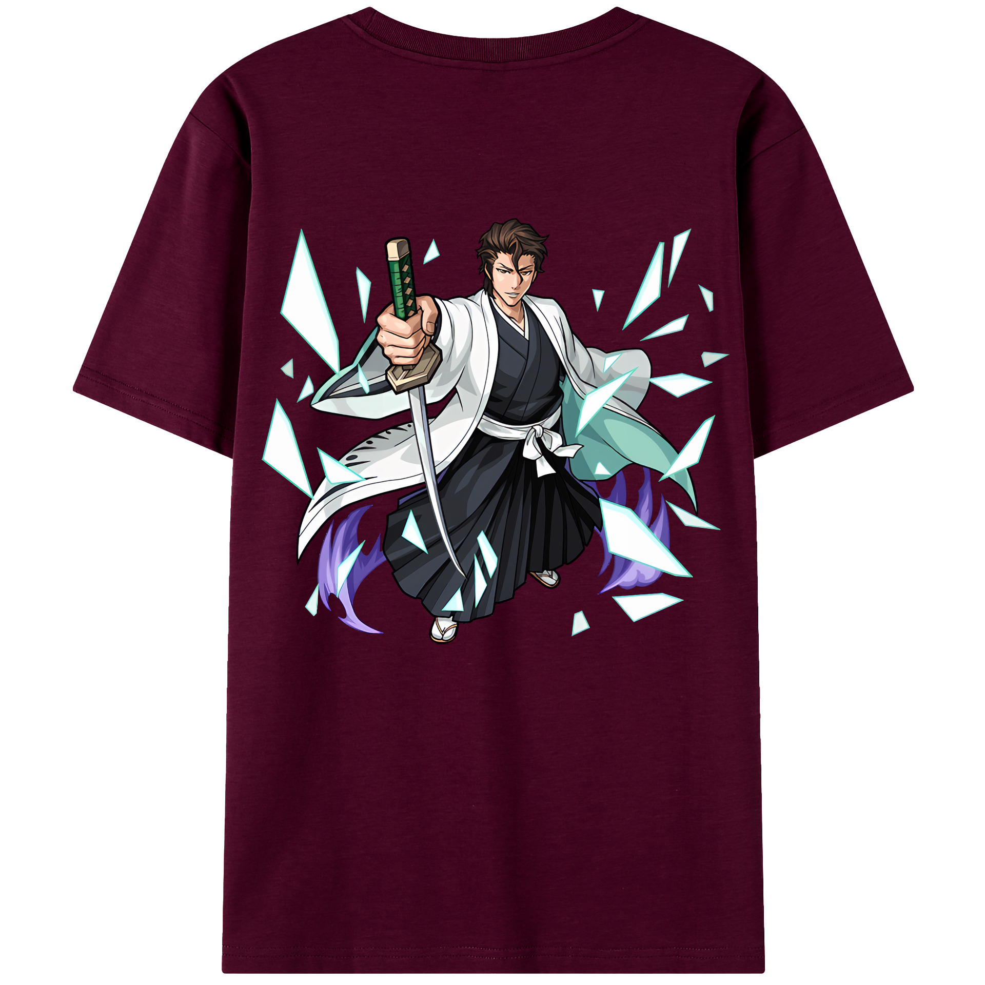 （画像用） ブリーチ 藍染 惣右介（あいぜん そうすけ） BLEACH Aizen Sousuke レディース半袖Tシャツ(バックプリント)
